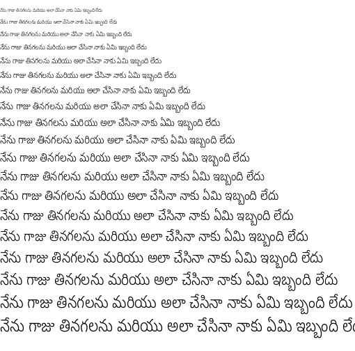 Specimen for Noto Sans Telugu UI Condensed Light (Telugu script).