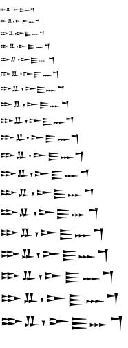 Specimen for Noto Sans Ugaritic Regular (Ugaritic script).