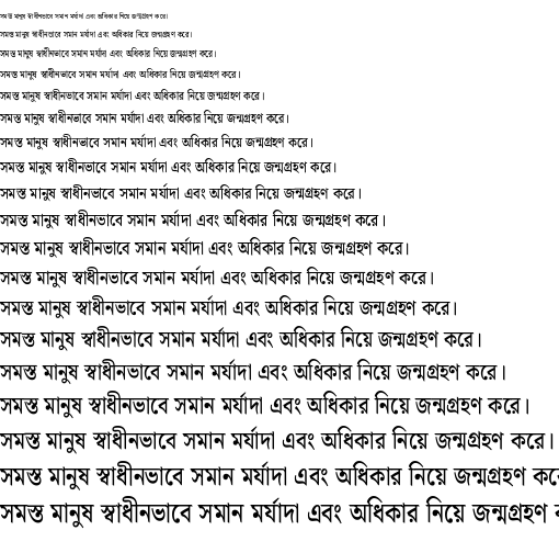 Specimen for Noto Serif Bengali Condensed Medium (Bengali script).