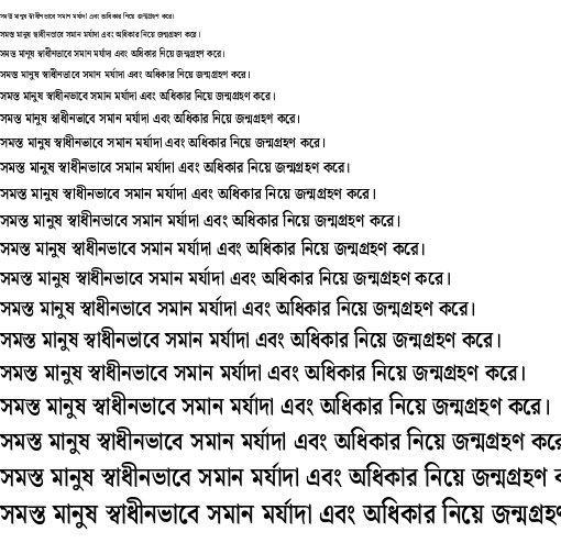 Specimen for Noto Serif Bengali Condensed SemiBold (Bengali script).