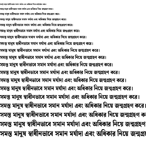 Specimen for Noto Serif Bengali ExtraCondensed ExtraBold (Bengali script).