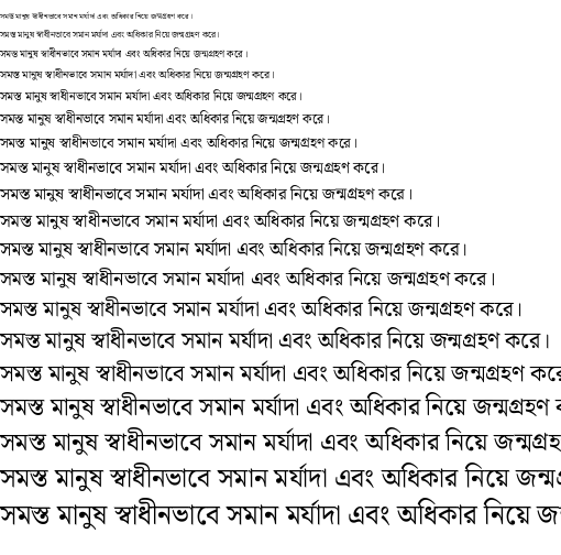 Specimen for Noto Serif Bengali Regular (Bengali script).