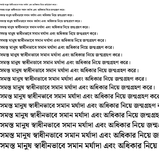 Specimen for Noto Serif Bengali SemiBold (Bengali script).