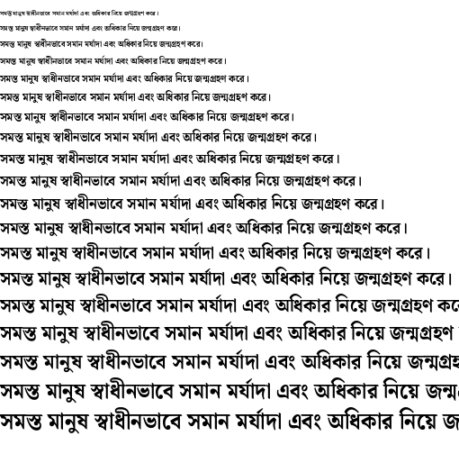 Specimen for Noto Serif Bengali SemiCondensed Bold (Bengali script).