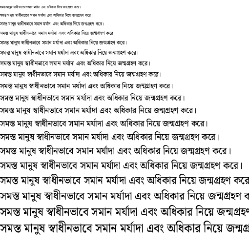 Specimen for Noto Serif Bengali SemiCondensed Medium (Bengali script).