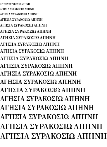 Specimen for Noto Serif CJK HK Bold (Greek script).
