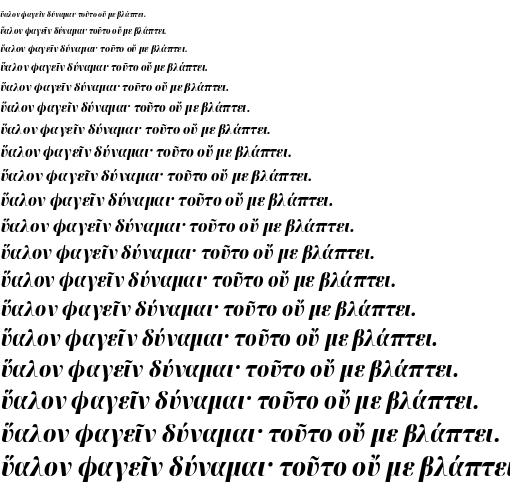 Specimen for Noto Serif Display Condensed Black Italic (Greek script).