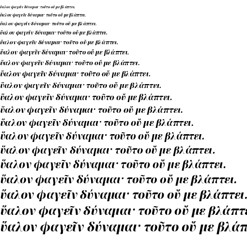 Specimen for Noto Serif Display ExtraBold Italic (Greek script).