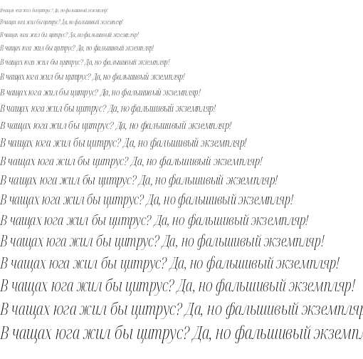 Specimen for Noto Serif Display ExtraCondensed ExtraLight Italic (Cyrillic script).