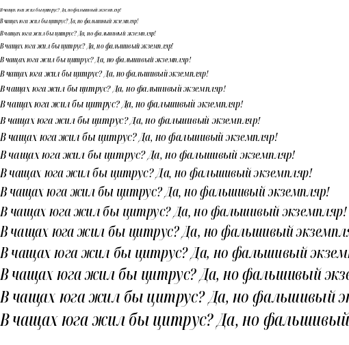 Specimen for Noto Serif Display ExtraCondensed Medium Italic (Cyrillic script).