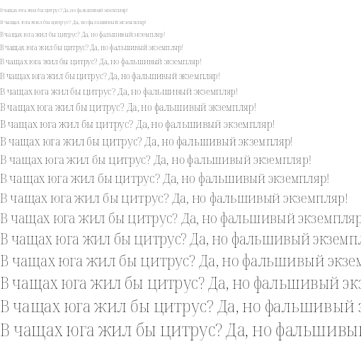 Specimen for Noto Serif Display SemiCondensed Thin (Cyrillic script).