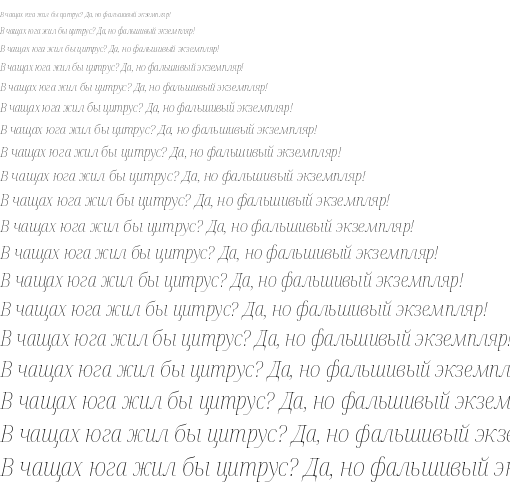 Specimen for Noto Serif Display SemiCondensed Thin Italic (Cyrillic script).