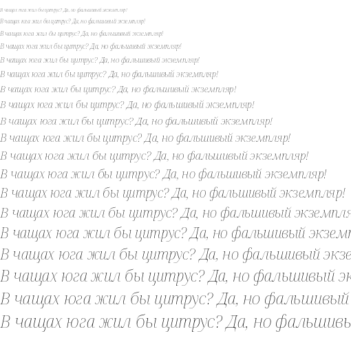 Specimen for Noto Serif Display Thin Italic (Cyrillic script).