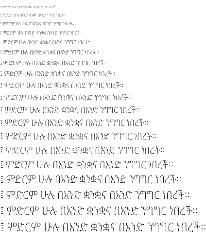 Specimen for Noto Serif Ethiopic SemiCondensed ExtraLight (Ethiopic script).
