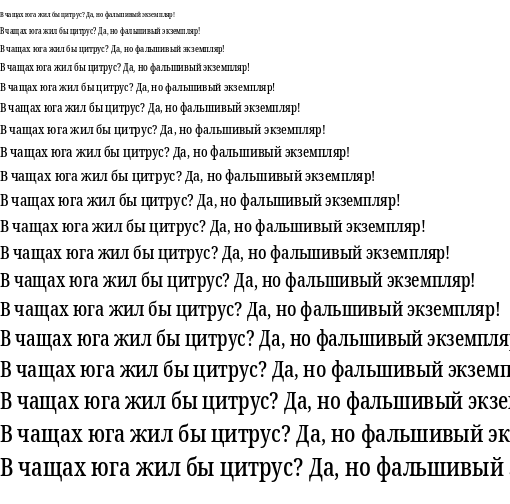 Specimen for Noto Serif ExtraCondensed Medium (Cyrillic script).