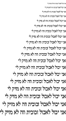 Specimen for Noto Serif Hebrew ExtraCondensed Bold (Hebrew script).