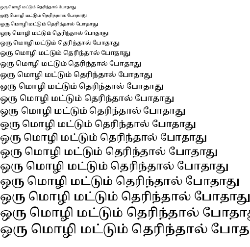 Specimen for Noto Serif Tamil SemiBold (Tamil script).