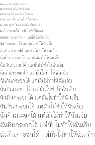 Specimen for Noto Serif Thai SemiCondensed Thin (Thai script).