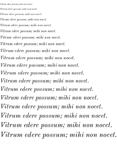 Specimen for Old Standard Italic (Latin script).
