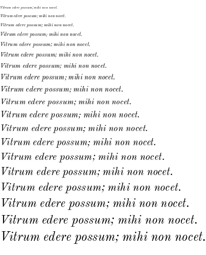 Specimen for Old Standard TT Italic (Latin script).