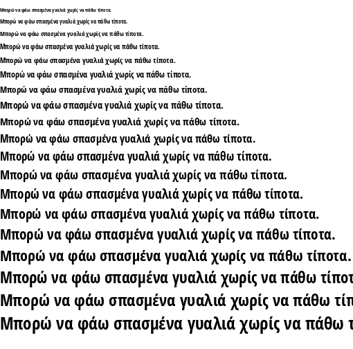 Specimen for Open Sans Condensed Bold (Greek script).