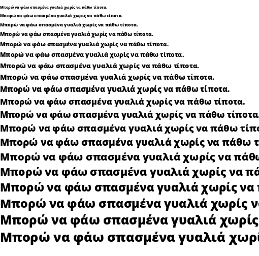 Specimen for Open Sans ExtraBold (Greek script).