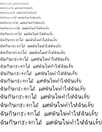 Specimen for Purisa Regular (Thai script).