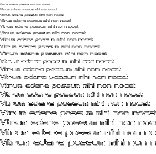 Specimen for Quantum Flat Hollow BRK Regular (Latin script).