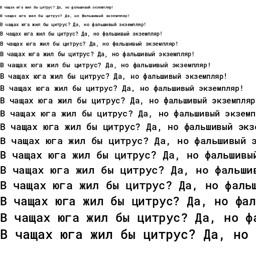 Specimen for Roboto Mono Medium (Cyrillic script).