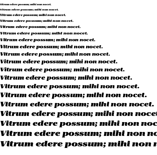 Specimen for Roboto Serif 100pt ExtraExpanded Black Italic (Latin script).