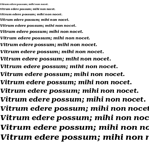 Specimen for Roboto Serif 14pt ExtraExpanded Bold Italic (Latin script).