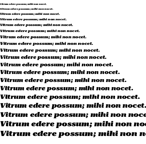 Specimen for Roboto Serif 20pt ExtraExpanded Black Italic (Latin script).