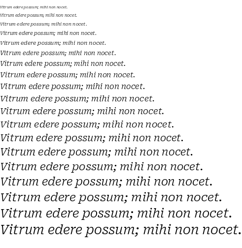 Specimen for Roboto Serif 8pt Light Italic (Latin script).