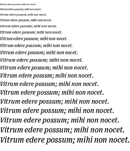 Specimen for Roboto Serif 8pt UltraCondensed Medium Italic (Latin script).