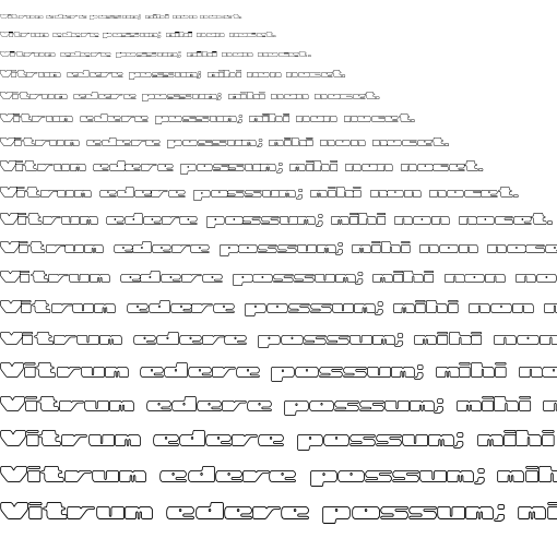 Specimen for Rotund Outline BRK Regular (Latin script).