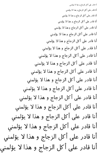 Specimen for Roya Regular (Arabic script).