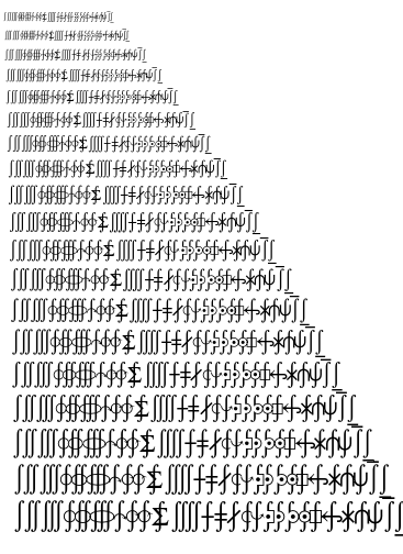 Specimen for STIXIntegralsUp Regular ( script).
