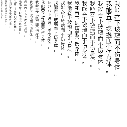 Specimen for Sarasa Fixed J Light (Han script).