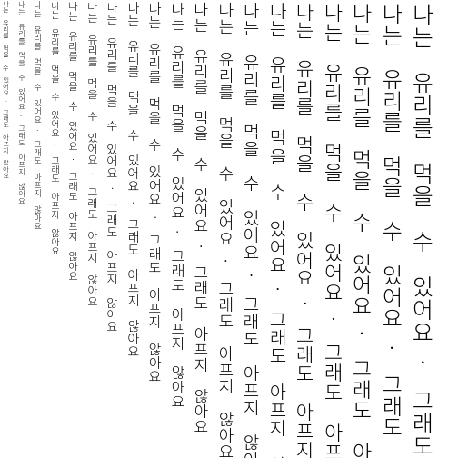 Specimen for Sarasa Gothic J Light (Hangul script).