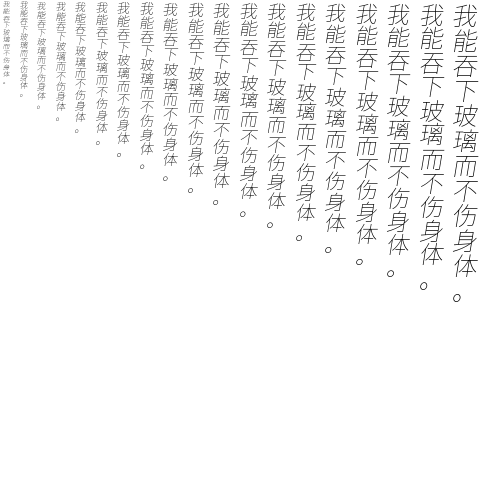 Specimen for Sarasa Gothic K Extralight Italic (Han script).