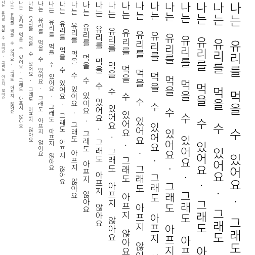 Specimen for Sarasa Gothic K Light (Hangul script).