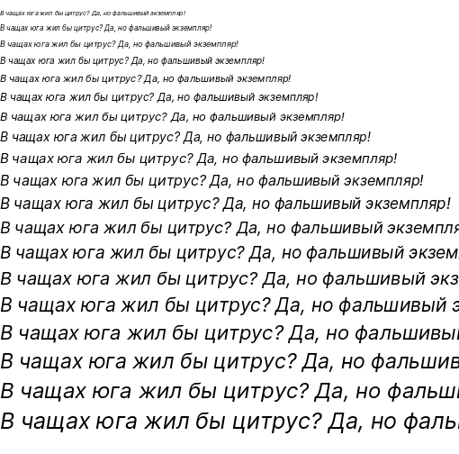 Specimen for Sarasa Mono Slab HC Italic (Cyrillic script).