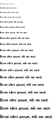 Specimen for Slender Mini BRK Normal (Latin script).