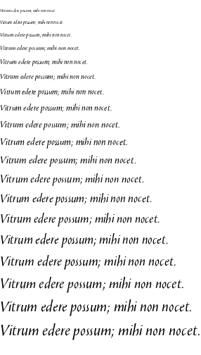 Specimen for Solveig Display Italic (Latin script).