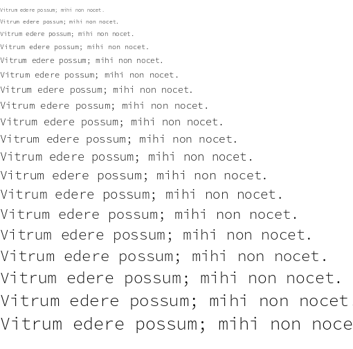 Specimen for Source Code Pro Light (Latin script).