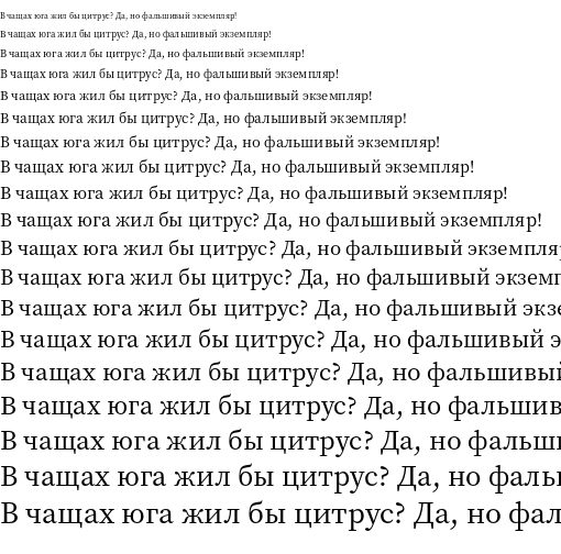 Specimen for Source Han Serif KR Medium (Cyrillic script).