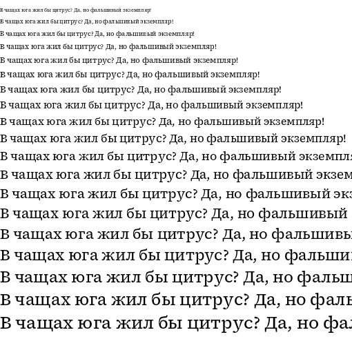 Specimen for Source Serif 4 Caption Regular (Cyrillic script).