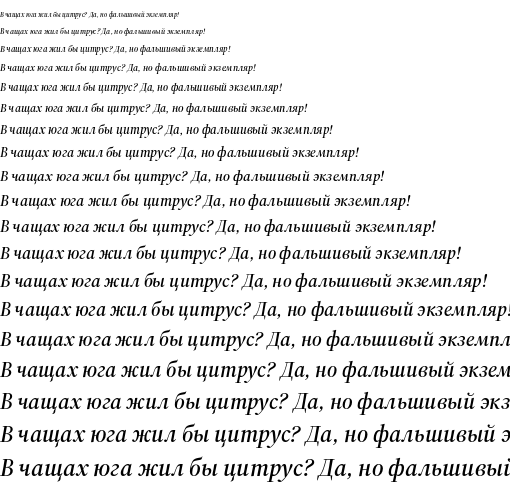 Specimen for Source Serif 4 Display Semibold Italic (Cyrillic script).