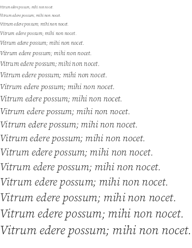 Specimen for Source Serif 4 Light Italic (Latin script).
