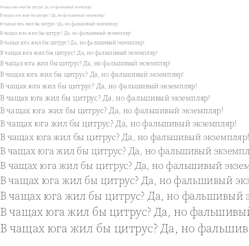 Specimen for Source Serif 4 Subhead ExtraLight (Cyrillic script).